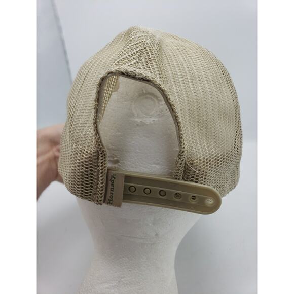 Hornady Logo 6-panel Snapback Truckers Hat Adjustable Reloading Cap Brown Beige - Picture 9 of 13